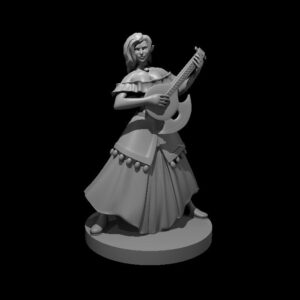 Elven Female Bard with lute