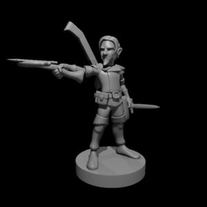 Gnome Male Bard with crossbow