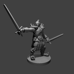 Half Orc Barbarian with Two Swords