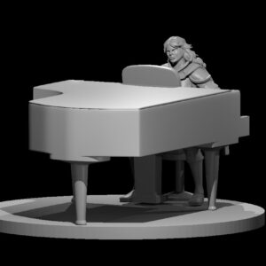 Half Orc Female Bard with Piano