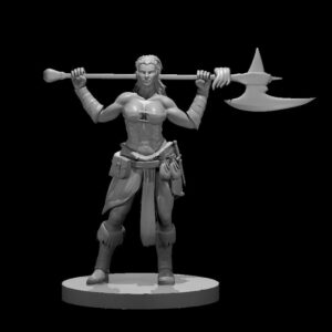 Human Female Barbarian with war axe