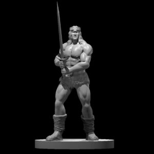 Human Male Barbarian with sword