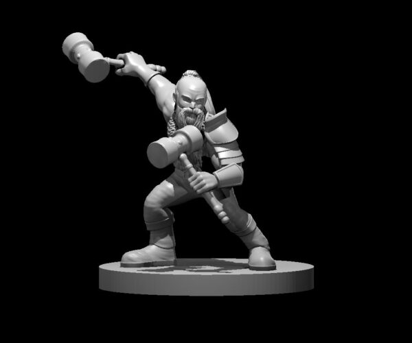 Dwarf Fighter Dual Hammers - Cubed Precision